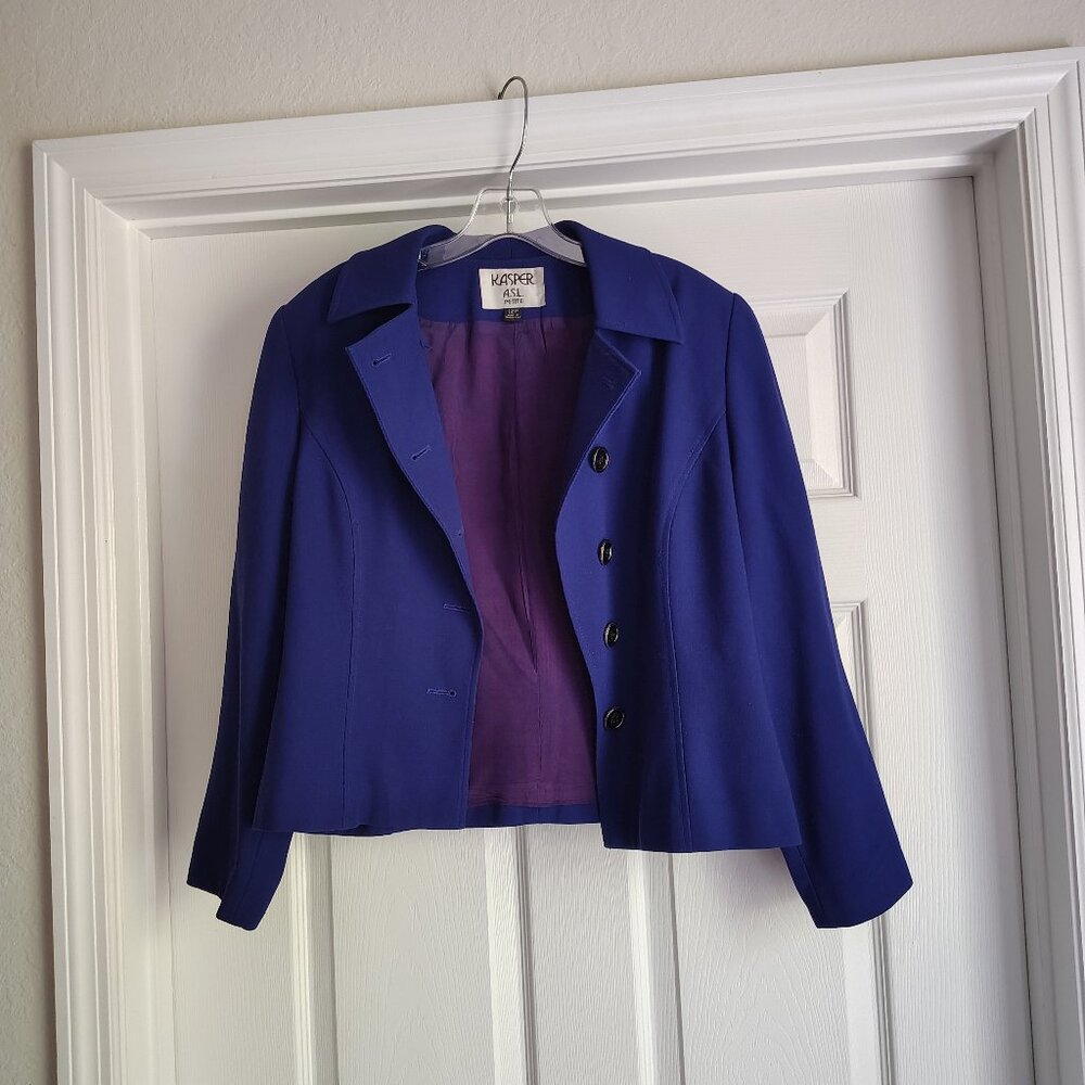 Kasper A.S.L. Blazer - Blue/Purple - Size 12P